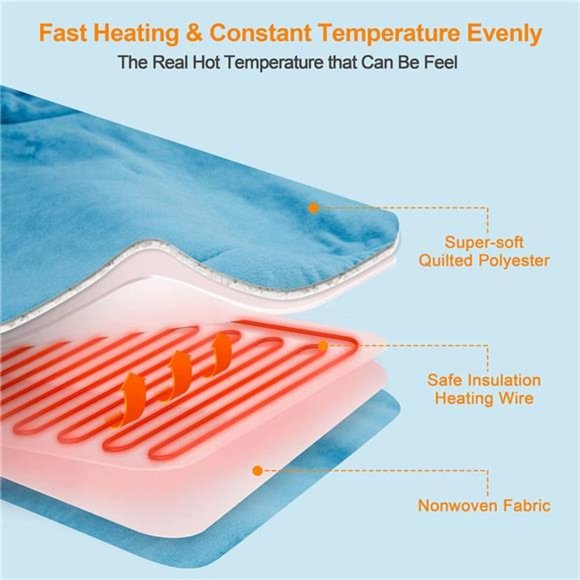 Weighted Heating Pad - Pads for Neck and Shoulders,2lb Large Electric Heated pad - Picture 3 of 7